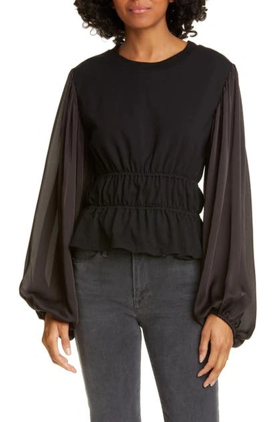 Shop Opening Ceremony Balloon Sleeve Top In Black