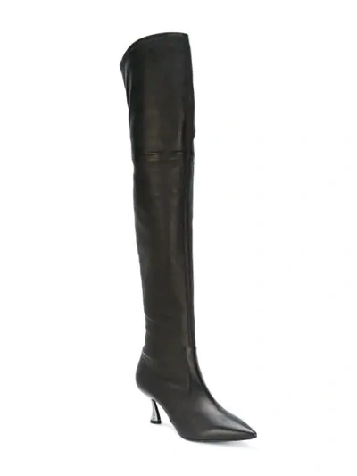 Shop Casadei Heeled Over The Knee Boots In Black