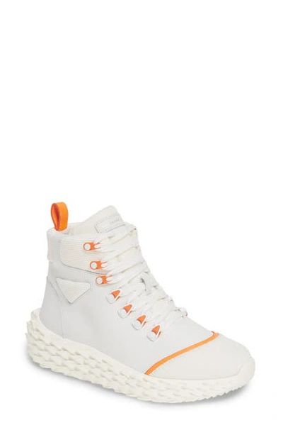 Shop Giuseppe Zanotti High Top Platform Sneaker In White