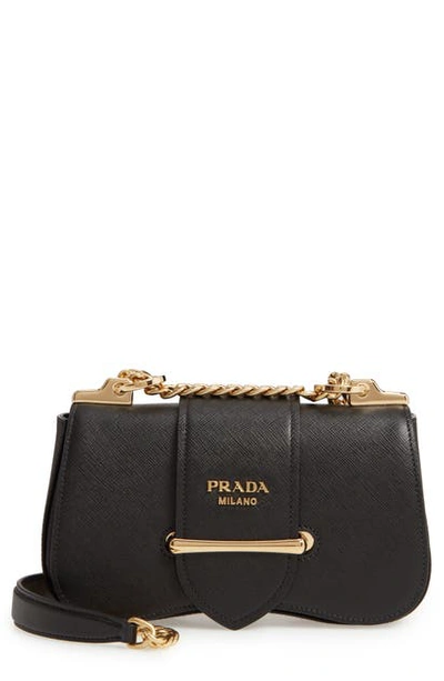 Shop Prada Sidonie Leather Shoulder Bag In Nero