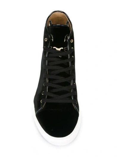 Shop Charlotte Olympia 'purrfect' Hi-top Sneakers In Black