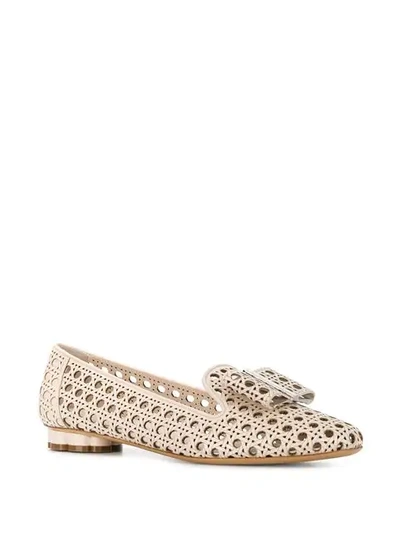 Shop Ferragamo Salvatore  Ballerina Sarno Laser Ballerina Shoes - Neutrals