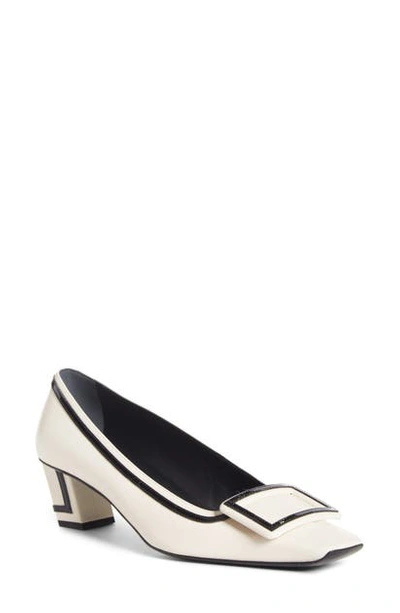 Shop Roger Vivier Belle Vivier Buckle Pump In Black/ White