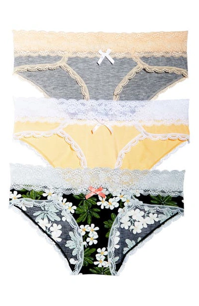 Shop Honeydew Intimates Ahna 3-pack Hipster Panties In Heatgs/honey/bkplum