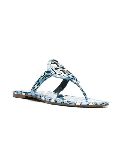 Shop Tory Burch Miller Printed Sandals In Blue