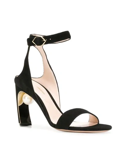 Shop Nicholas Kirkwood Lola Pearl Sandals In N99 Noir/ Perle/ Blanc