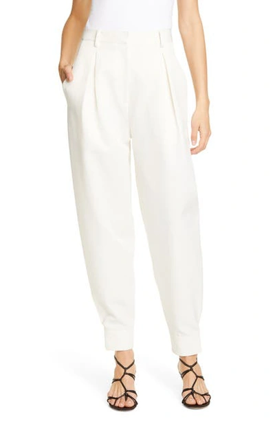 Shop Tibi Pleat Front Techy Twill Pants In Ivory