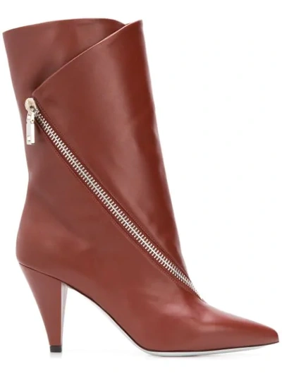 Shop Givenchy Zipped Flap Boots In Brown