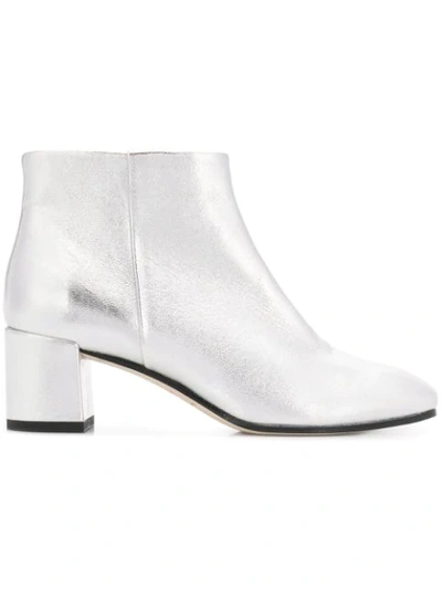Shop Fabio Rusconi Metallic Ankle Boots - Silver