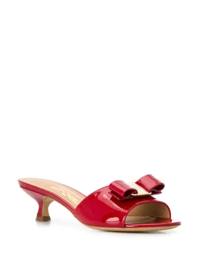 Shop Ferragamo Ginostra Mules In Red