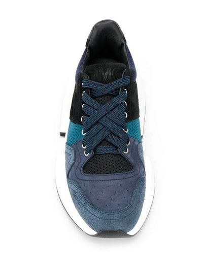 Shop Mm6 Maison Margiela Low Lace-up Sneakers In Blue