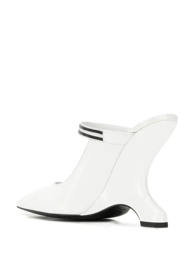 Shop Prada Logo Detail Mules In White