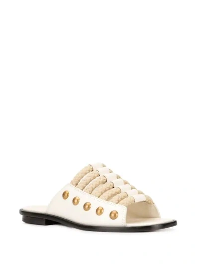 Shop Tory Burch Blythe Rope Sliders In White