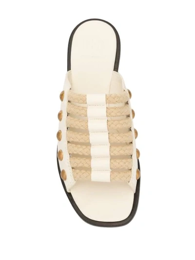 Shop Tory Burch Blythe Rope Sliders In White