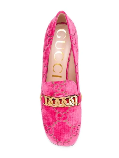 Shop Gucci Logo Pattern Pumps In Pink