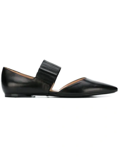 Shop Tod's Pointed Ballerina Shoes In Black