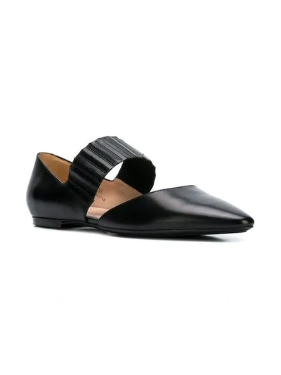 Shop Tod's Pointed Ballerina Shoes In Black