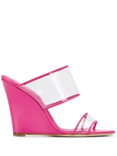 Shop Paris Texas Wedge Heel Sandals In Pink