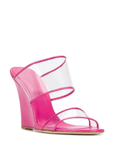 Shop Paris Texas Wedge Heel Sandals In Pink