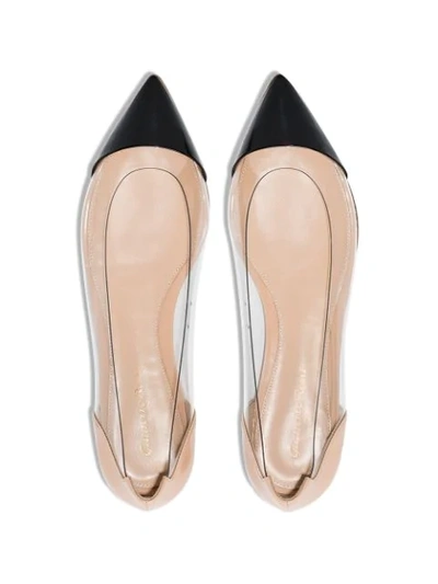 Shop Gianvito Rossi Transparent Panel Ballerina Shoes In Black