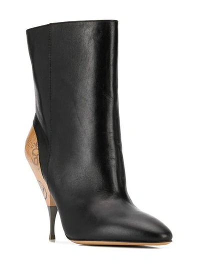 Shop Maison Margiela Contrast Heel Ankle Boots In Black