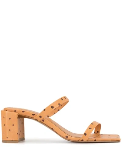 Shop By Far Tanya Embossed Sandals In Brown