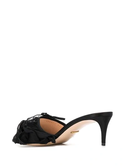 Shop Gucci Tulle Mules In Black