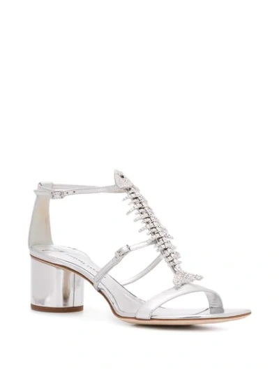 Shop Giuseppe Zanotti Slim 50 Sandals - Silver