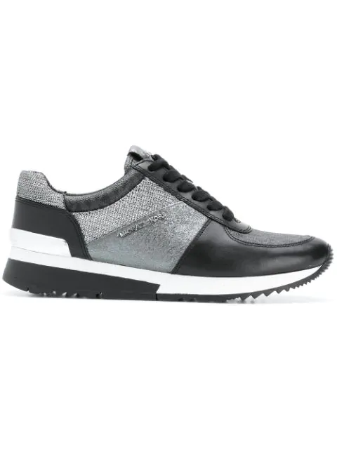 michael kors sneakers black and silver