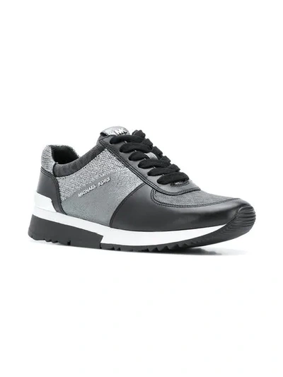 Michael Michael Kors Silver Tone Sneakers In 032 Black Silver | ModeSens