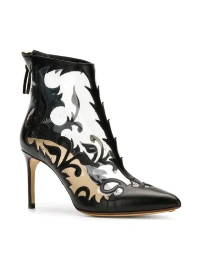 Shop Francesco Russo Embroidered Detail Ankle Boots In Black