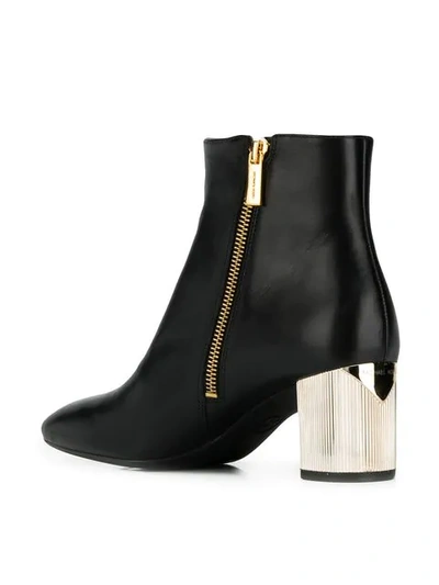 Shop Michael Kors Metallic Heel Ankle Boots In Black