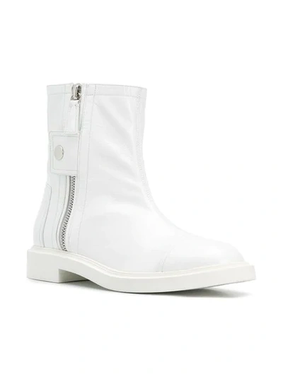 Shop Casadei Zipped Ankle Boots In White