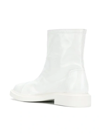 Shop Casadei Zipped Ankle Boots In White