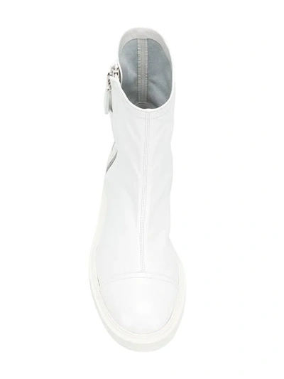 Shop Casadei Zipped Ankle Boots In White