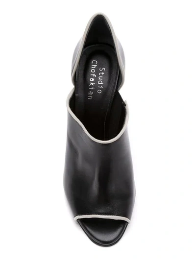 Studio Chofakian Block Heel Pumps In Black