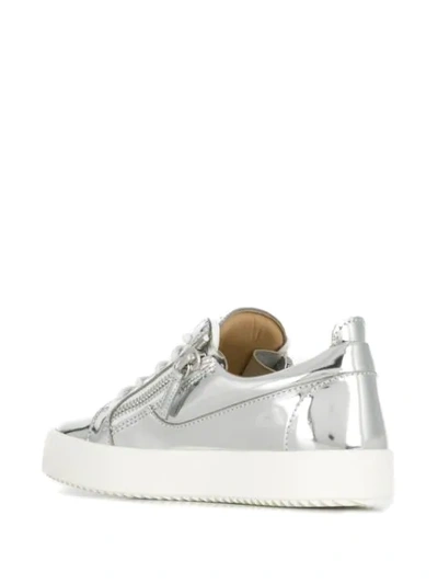 Shop Giuseppe Zanotti Lace Up Sneakers In Silver