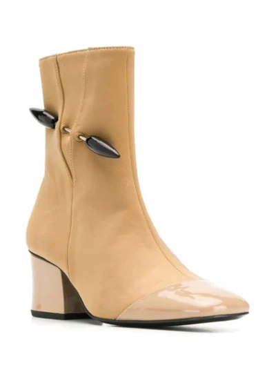 Shop Dorateymur Spike Detail Ankle Boots - Neutrals