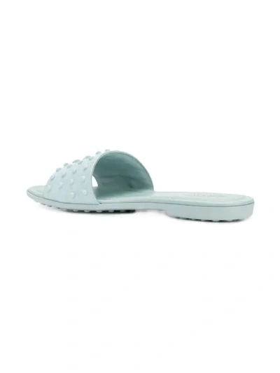 Tod's Studded Slides In Blue