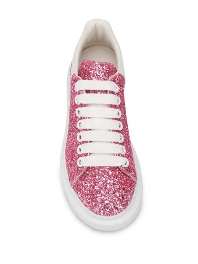 ALEXANDER MCQUEEN GLITTER OVERSIZED SNEAKERS - 粉色