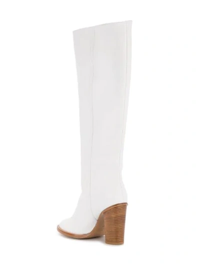 Shop Ports 1961 Block Heel Knee High Boots In White