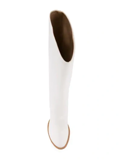 Shop Ports 1961 Block Heel Knee High Boots In White