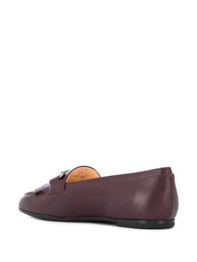 Shop Tod's Fringed Horsebit Loafers In Brown