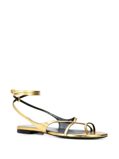 Shop Saint Laurent Gia Open Sandals In Gold