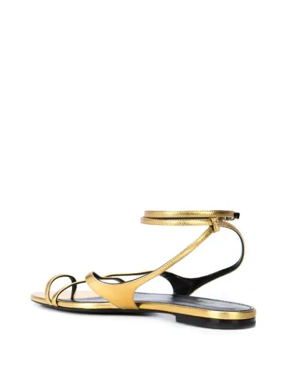 Shop Saint Laurent Gia Open Sandals In Gold