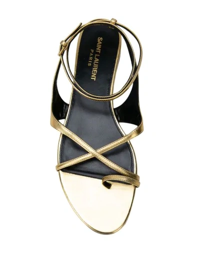 Shop Saint Laurent Gia Open Sandals In Gold