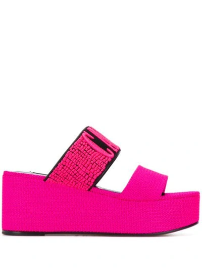 Shop Casadei Logo Sandals - Pink