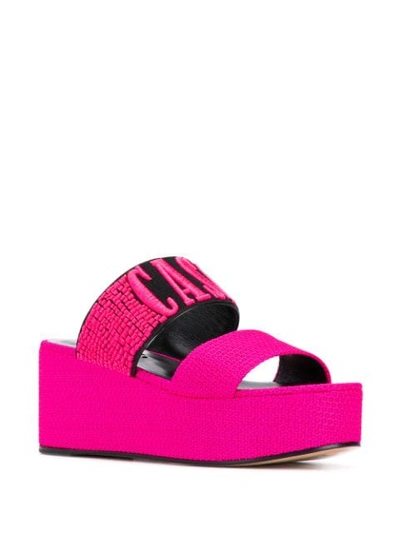 Shop Casadei Logo Sandals - Pink