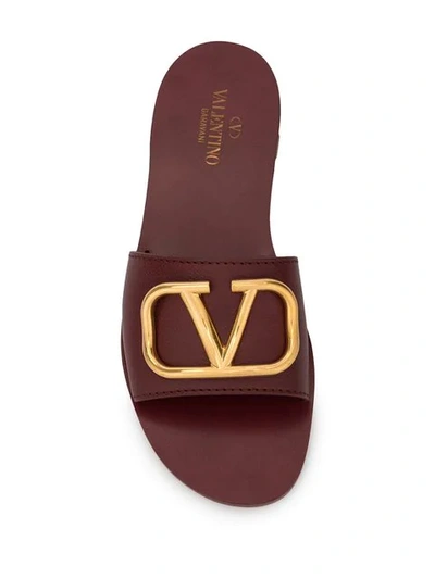 Shop Valentino Garavani Go Logo Sandals In Red