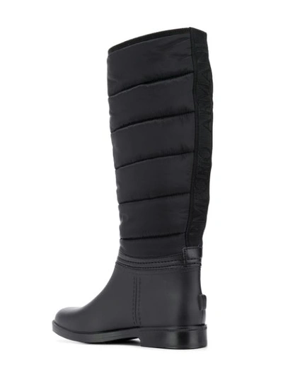 Shop Emporio Armani Quilted Boots In Black